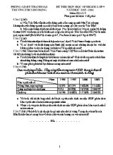 Đê thi chọn học sinh giỏi lớp 9 năm học 2015 - 2016 môn Địa lý - Trường Thcs Đỗ Động